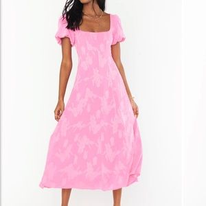 Show Me Your Mumu Mia Midi Dress in Pink Clip Floral